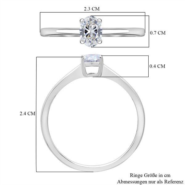 LUXURIANT VS-EF Labor Oval Diamant Ring - 0,50 ct. image number 6