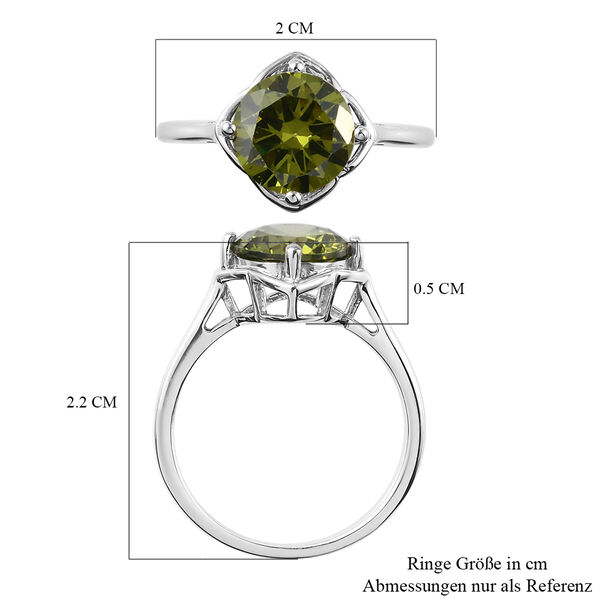 LUSTRO STELLA Peridot Zirkonia Ring 925 Silber platiniert  ca. 3,35 ct image number 7
