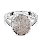 Meteorit Ring, 925 Silber platiniert, (Größe 18.00) ca. 8.74 ct