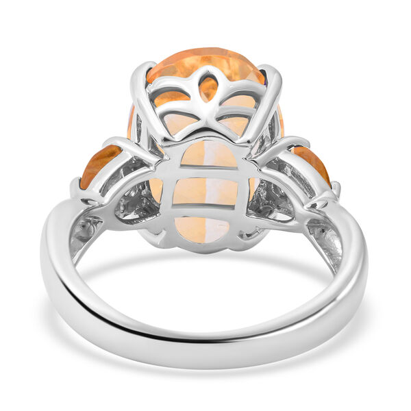 Citrin Ring, 925 Silber platiniert (Größe 21.00) ca. 5,79 ct image number 3