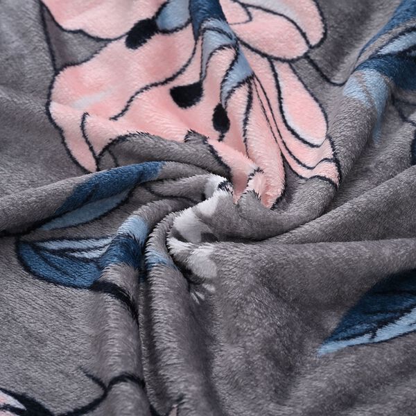 "Printed flannel blanket 155gsm Colour-Maroon & White" image number 8