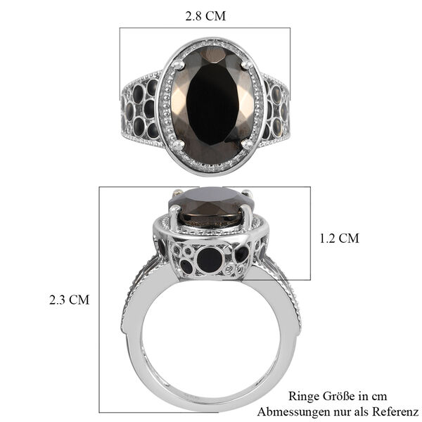 Elite Shungit Ring 925 Silber platiniert  ca. 3,63 ct image number 7