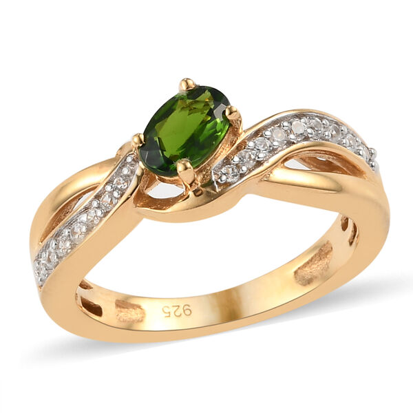 Natürlicher Chromdiopsid und Zirkon-Ring - 0,70 ct. image number 4