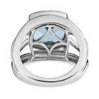 Himmelblauer Topas Ring, 925 Silber platiniert (Größe 16.00) ca. 6.29 ct image number 5
