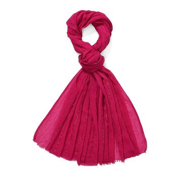 Perlenverzierter Schal, 50% Baumwolle 50% Viskose, 180x90cm, Rosa