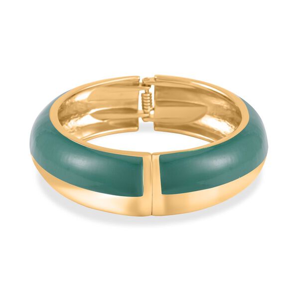 Emaillierter Armreif, Elegantes Design, 19 cm, ca. 64g, grün image number 4