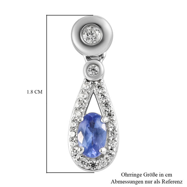 AA Tansanit und Zirkon Ohrh&auml;nger 925 Silber platiniert ca. 0,87 ct&nbsp; image number 5