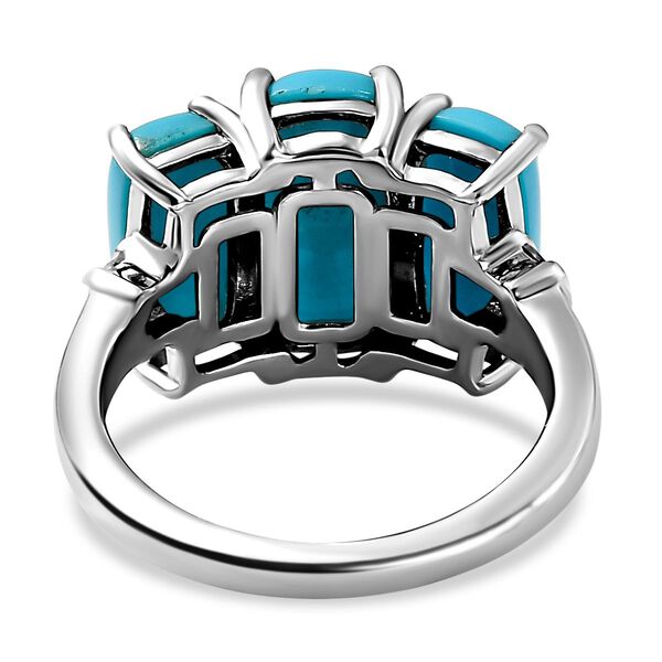 Amerikanischer, Natürlicher Sleeping Beauty Türkis und Diamant-Ring, 925 Silber platiniert  ca. 3,68 ct image number 6