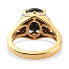 Elite Shungit und Zirkon Ring 925 Silber vergoldet  ca. 2,64 ct image number 5