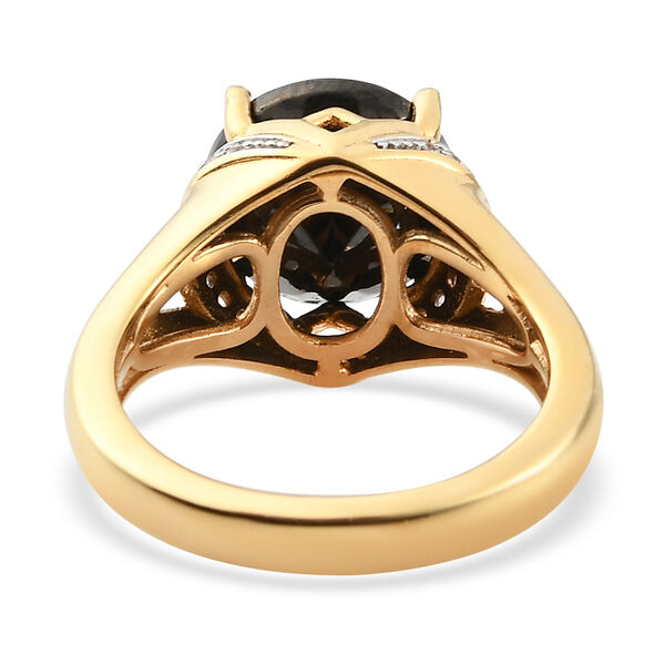 Elite Shungit und Zirkon Ring 925 Silber vergoldet  ca. 2,64 ct image number 6