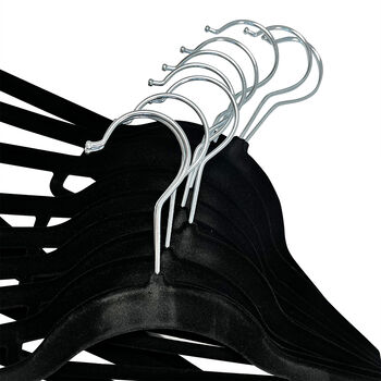 10er Set - Kleiderb&uuml;gel mit Samt &uuml;berzogen, Anti-Rutsch