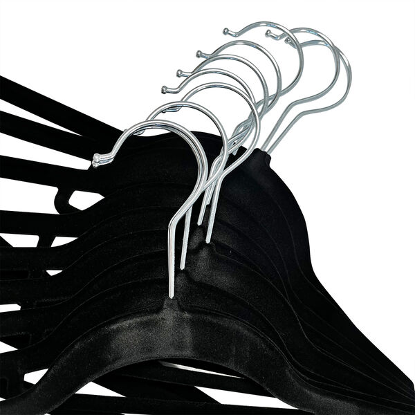 10er Set - Kleiderb&uuml;gel mit Samt &uuml;berzogen, Anti-Rutsch