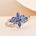 AAA Tansanit Cluster floraler Ring - 1,33 ct. image number 1