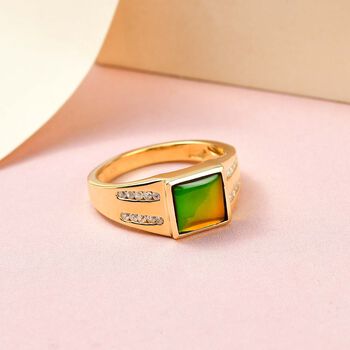 Ammolit und wei&szlig;er Zirkon-Ring - 2,29 ct.