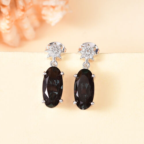 Alexandrit Triplett Quarz und Zirkon Ohrringe - 5 ct. image number 1