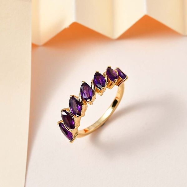 Afrikanischer Amethyst Ring 925 Silber Gelbgold Vermeil (Gr&ouml;&szlig;e 17.00) ca. 1,55 ct image number 2