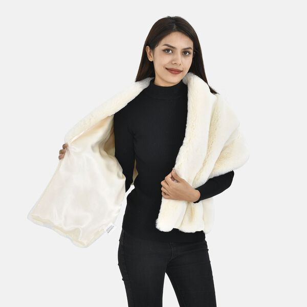 LA MAREY Kunstfell Stola, cr&egrave;me image number 4