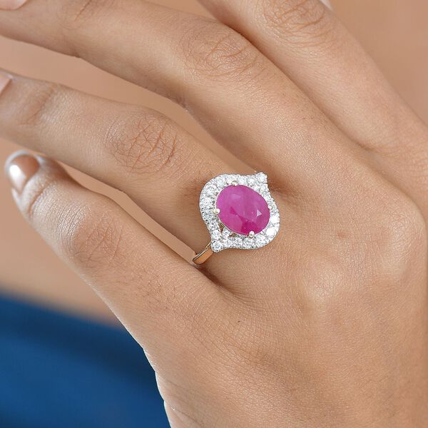 LUXURIANT DIAMOND - AAA Burmesischer Rubin, Lab Grown Diamant Ring 417 Gold (Gr&ouml;&szlig;e 16.50) ca. 5,50 ct image number 2