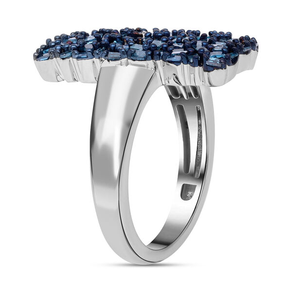Blauer Diamant Ring, 925 Silber platiniert (Größe 16.00) ca. 0.50 ct image number 4