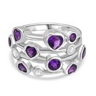 Afrikanischer Amethyst Ring Silberfarben (Größe 18.00) ca. 2.14 ct