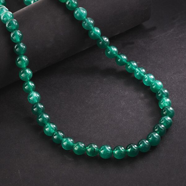 Gr&uuml;ner Aventurin Halskette ca. 45 cm+ 5 cm Extender, Edelstahl ca. 195,00 ct. image number 1