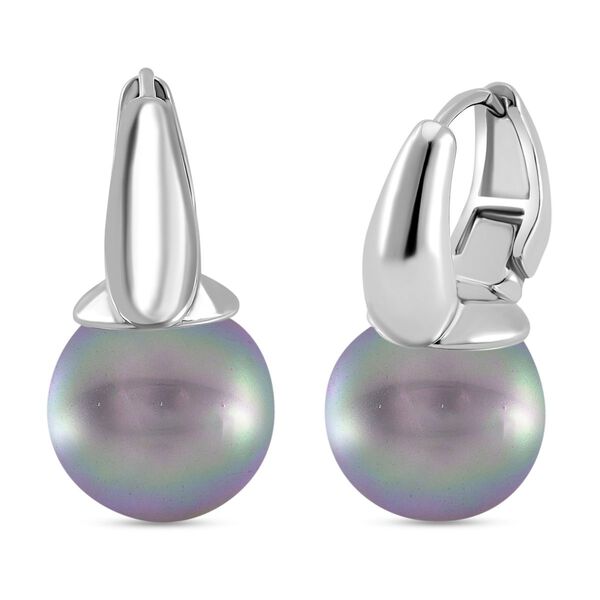 Graue Muschelkernperle Ohrringe