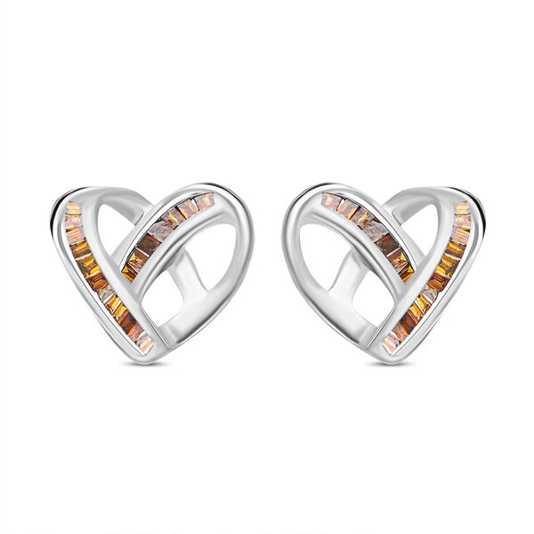 Rote Diamant-Ohrstecker - 0,15 ct.