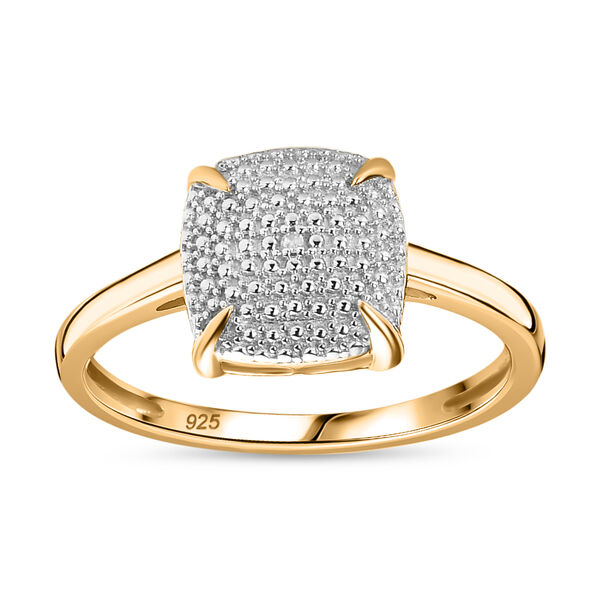 Wei&szlig;er Diamant P3 Ring 925 Silber Gelbgold Vermeil, ca. 0,01 ct. image number 4