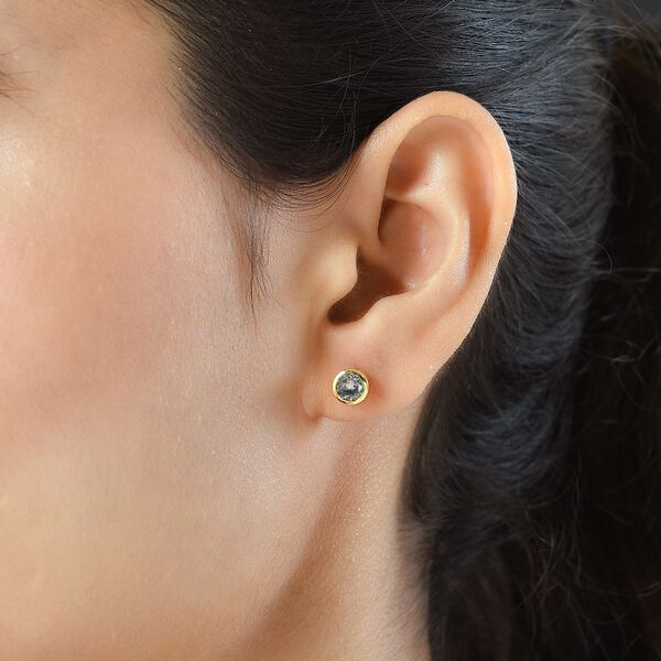 AAA Turkizit Ohrringe, 925 Silber Gelbgold Vermeil ca. 1,01 ct image number 3