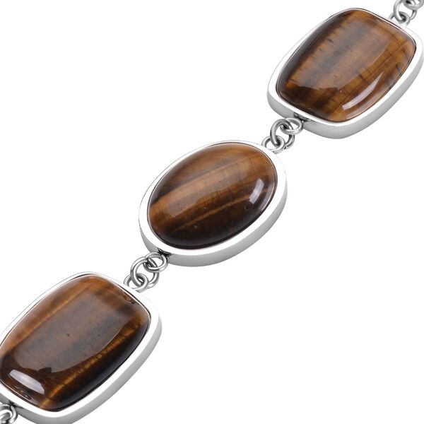 Gelbes Tigerauge-Armband, ca. 19 cm, Edelstahl ca. 80.00 ct image number 4