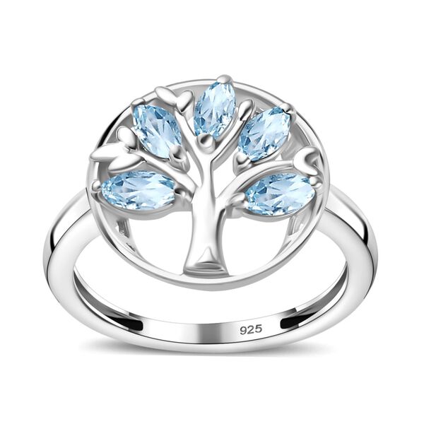 Himmelblauer Topas Ring 925 Silber platiniert (Gr&ouml;&szlig;e 18.00) ca. 1,00 ct image number 4