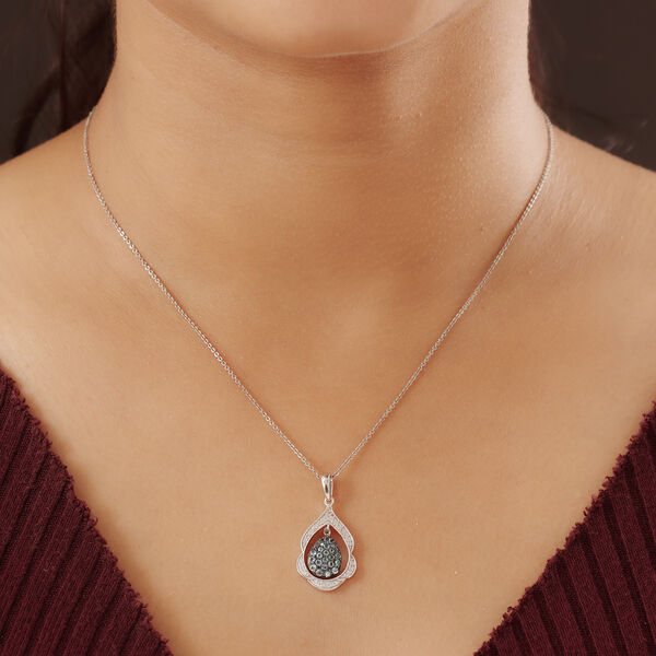 Alexandrit und Zirkon Anh&auml;nger 925 Silber platiniert ca. 0,83 ct image number 3