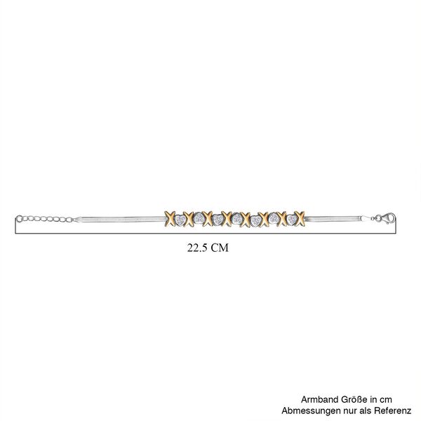Moissanit, Kanchanaburi Blauer Saphir Armband ca. 19 cm 925 Silber Rhodiniert und 750 Gelbgold Vermeil ca. 3,38 ct. image number 5
