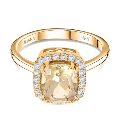 ILIANA AAA Turkizit (Diaspore) und Diamant-Ring, SI G-H, 750 Gelbgold (Gr&ouml;&szlig;e 17.00) ca. 2.65 ct