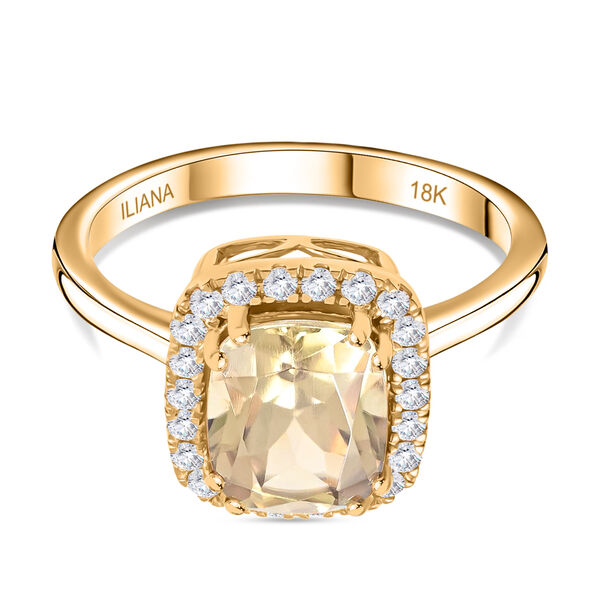 ILIANA AAA Turkizit und SI GH Diamant-Ring in 750 Gelbgold - 2,65 ct.