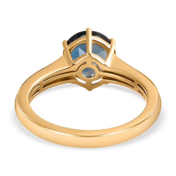 London Blautopas Ring, 925 Silber vergoldet, ca. 2.25 ct image number 6