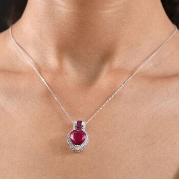 D'Joy AA Afrikanischer Rubin und Moissanit Anh&auml;nger mit 50cm Kette - 10,06 ct.