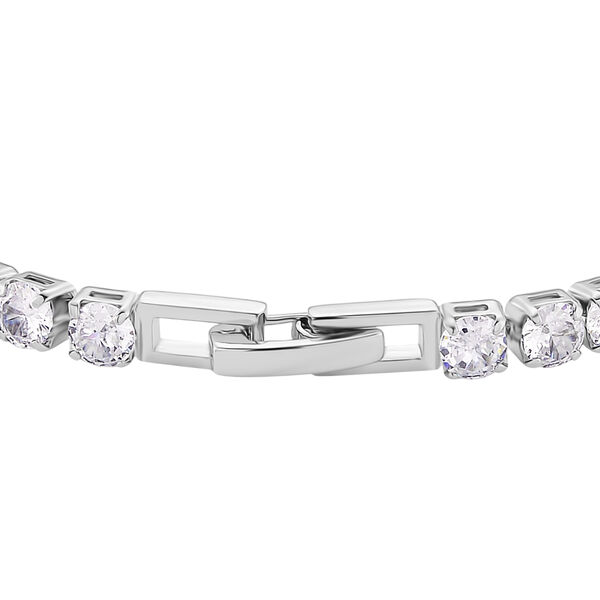 Weißer Zirkonia Schmuckset Nickelfreies Messing rhodiniert image number 4