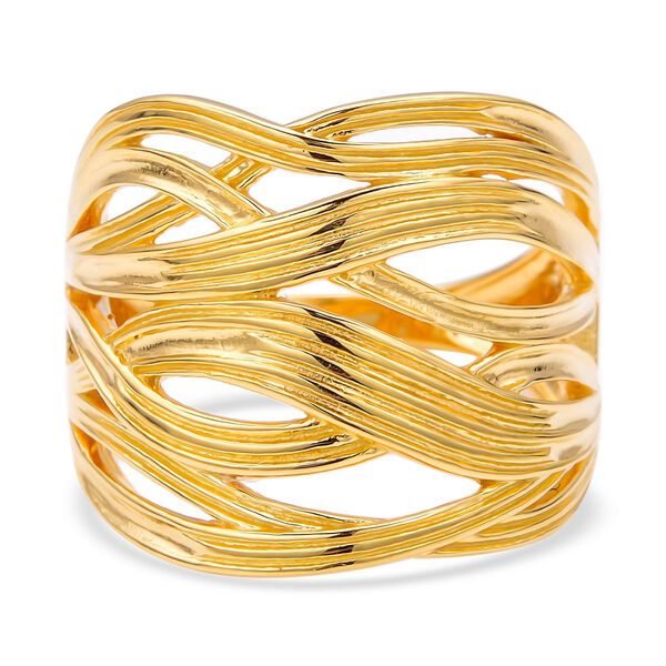 Verschlungener Ring, 925 Silber vergoldet  ca. 8,57g