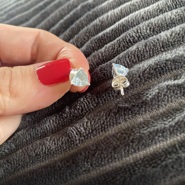 Himmelblaue Topas-Solit&auml;r-Ohrringe - 1,77 ct. image number 6