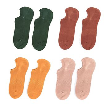 4er Set - Bambussocken mit Silikonferse, 26-30 cm, 41-47, mehrfarbig