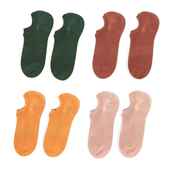 4er Set - Bambussocken mit Silikonferse, 26-30 cm, 41-47, mehrfarbig