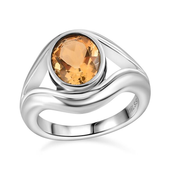 Citrin Ring, Edelstahl (Gr&ouml;&szlig;e 17.00) ca. 2.40 ct image number 4