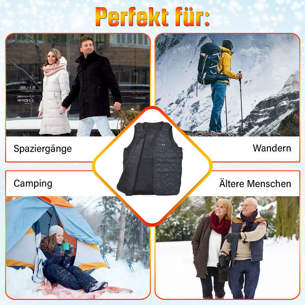 Beheizbare Weste mit 3 Heizstufen und 7 Heizzonen inkl. Akku, schwarz image number 5