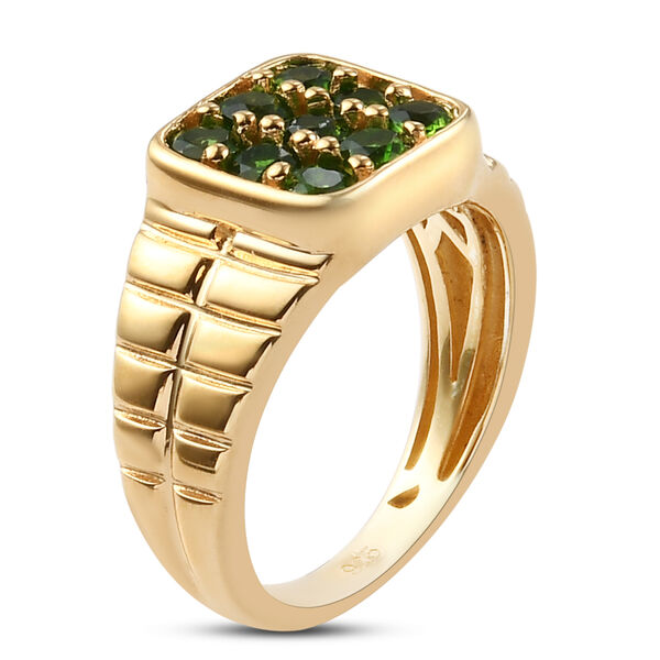 Nat&uuml;rlicher Chromdiopsid Ring 925 Silber vergoldet  ca. 0,86 ct image number 5