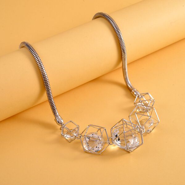 Wei&szlig;e Kristall-Halskette, 50 cm - 5 ct. image number 2