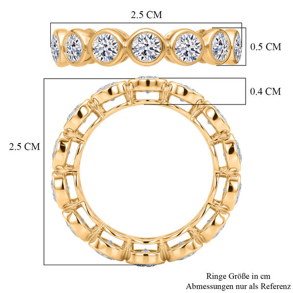 LUXURIANT DIAMOND - Lab Grown Diamant SI-GH SGL zertifiziert Ring 925 Silber 750 Gelbgold vermeil (Gr&ouml;&szlig;e 17.00) ca. 3.00 ct image number 5