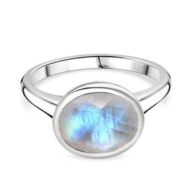 AA Regenbogen Mondstein Ring - 5,24 ct.