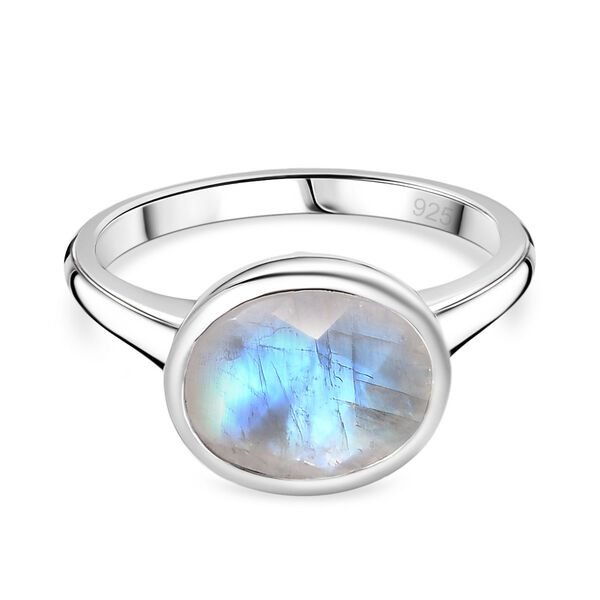 AA Regenbogen Mondstein Ring - 5,24 ct.
