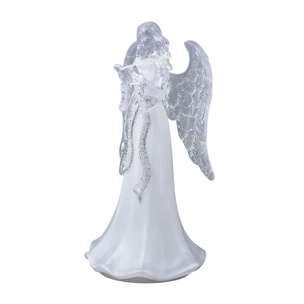 Schutzengel mit Buch und mehrfarbiger LED Beleuchtung, 3xAA Batterie (nicht inkl.) Gr&ouml;&szlig;e 16x18x39 cm, Wei&szlig; image number 3